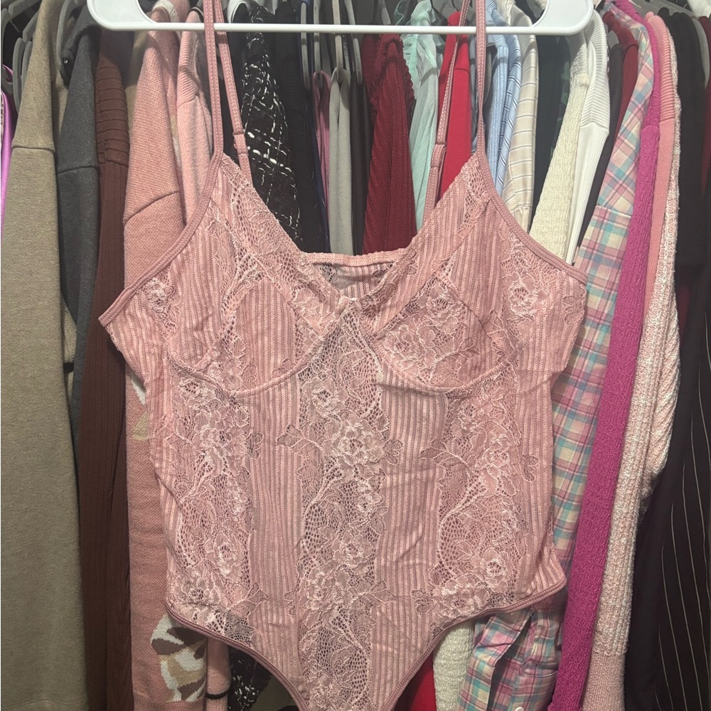 Cider Pink Fitted Bustier Bodysuit